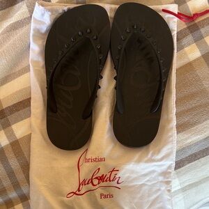 Christian Louboutin Black Studded Sandals